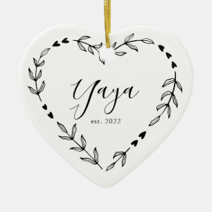 Yaya Jahr Est. Weihnachtskeramik-Ornament Keramik Ornament