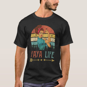 Yaya Life Frauen Rosie Vintage Retro Dekor Oma T-Shirt