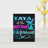 Yaya Of The Birthday Mermaid Family Matching Party Karte (Gelbe Blume)