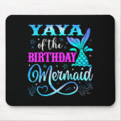 Yaya Of The Birthday Mermaid Family Matching Party Mousepad (Vorne)