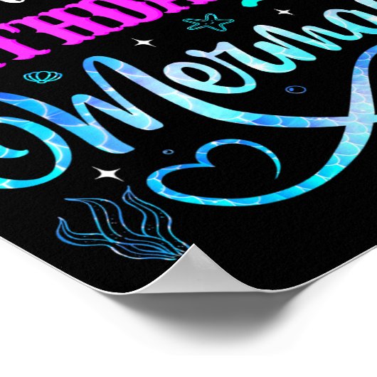 Yaya Of The Birthday Mermaid Family Matching Party Poster (Ecke)