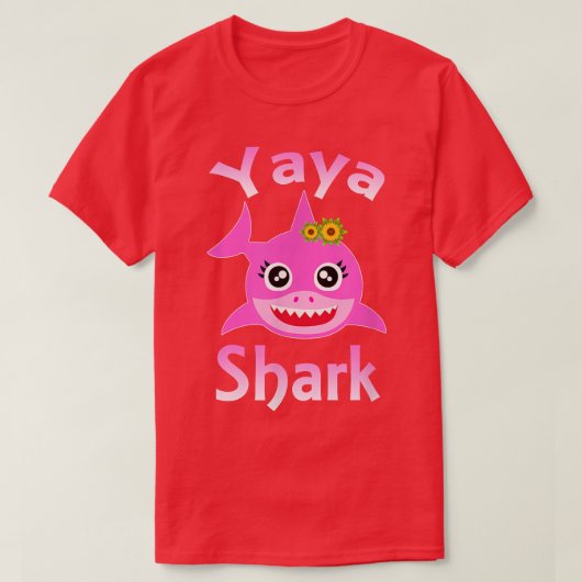Yaya Shark Griechisch Oma Funny Shark T-Shirt (Design vorne)