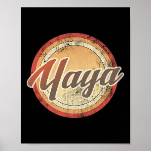 Yaya Vintage Retro Geburtstagsfeier Geschenk mit G Poster