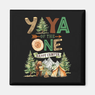 Yaya vom glücklichen Camper 1. Geburtstag Camping Magnet