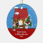 YaYas Liebe-Haus-Weihnachtsverzierung Keramikornament (Links)