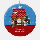 YaYas Liebe-Haus-Weihnachtsverzierung Keramikornament (Hinten)