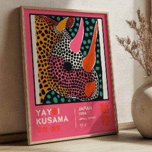 Yayoi Kusama Abstract Rhino Farbige Ausstellung Poster
