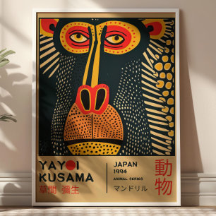Yayoi Kusama Art Mandrill Illustration Ausstellung Poster