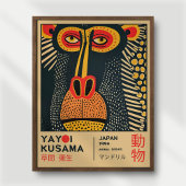 Yayoi Kusama Art Mandrill Illustration Exhibition Poster