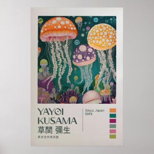 Yayoi Kusama Ausstellungsposter, Japandi Poster
