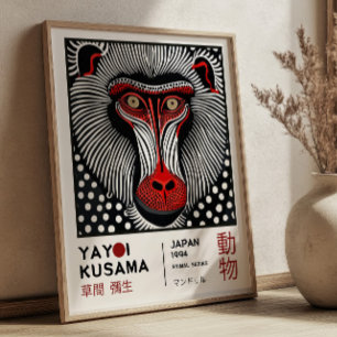 Yayoi Kusama Mandrill Retro Ausstellung Poster