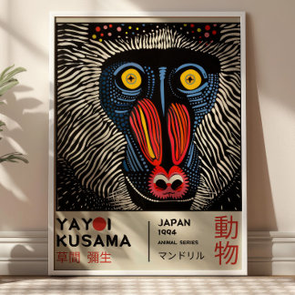 Yayoi Kusama Mandrill Retro Japanische Ausstellung Poster