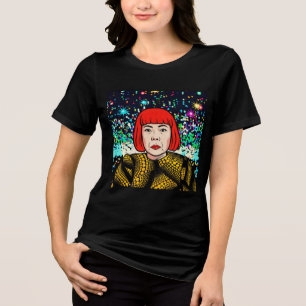 Yayoi Kusama Pop-Art-Halbton-Porträt Tri-Blend Shirt