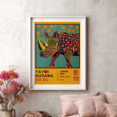 Yayoi Kusama Retro Rhino Illustration Exhibition Poster