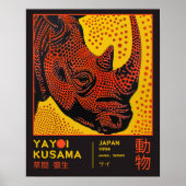 Yayoi Kusama Rhino Illustration Retro Exhibition Poster (Vorne)
