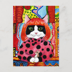 Yayoi Kusama Tribut als Niedliche Cat-Maus-Postkar Postkarte