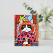 Yayoi Kusama Tribut als Niedliche Cat-Maus-Postkar Postkarte (Stehend Vorderseite)