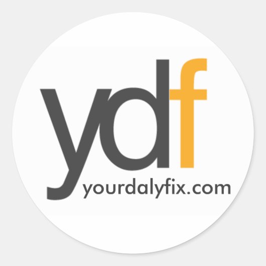 ydflogo, yourdalyfix.com runder aufkleber (Vorderseite)