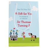 Ye African American Knight Birthday Party Mittlere Geschenktüte (Vorderseite)