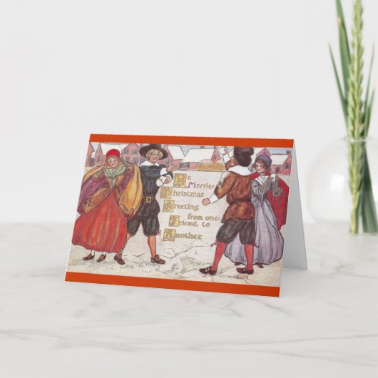 Ye Merrie Christmas Feiertagskarte (Vorderseite)