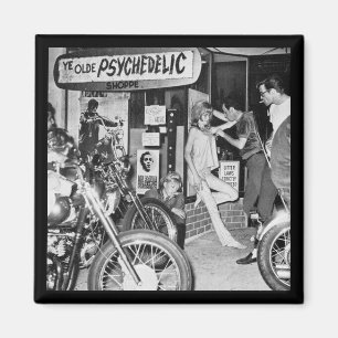 Ye Old Psychedelic Shoppe, Retro, Biker, Vintag, Magnet