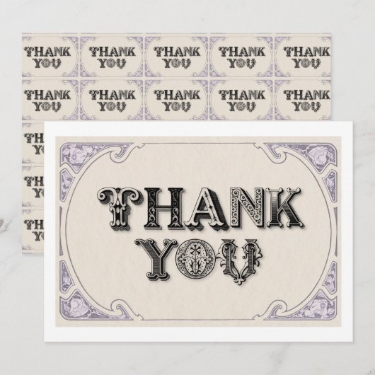 YE OLD SCHRIFTART DANKESKARTE (Vorne/Hinten)