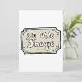Ye Old Shoppe Sign Einladung (Stehend Vorderseite)