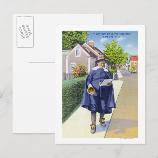 Ye Old Town Crier Ringing Bell Postkarte (Vorne/Hinten)