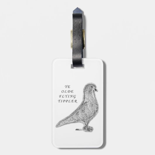Ye Olde Tippler Pigeon Gepäckanhänger (Rückseite vertikal)