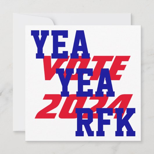 YEA YEA RFK 2024 Robert Kennedy RFK Jr Kampagne Dankeskarte (Vorderseite)