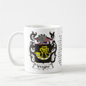 Yeager, der Ursprung, die Bedeutung und das Wappen Kaffeetasse (Links)