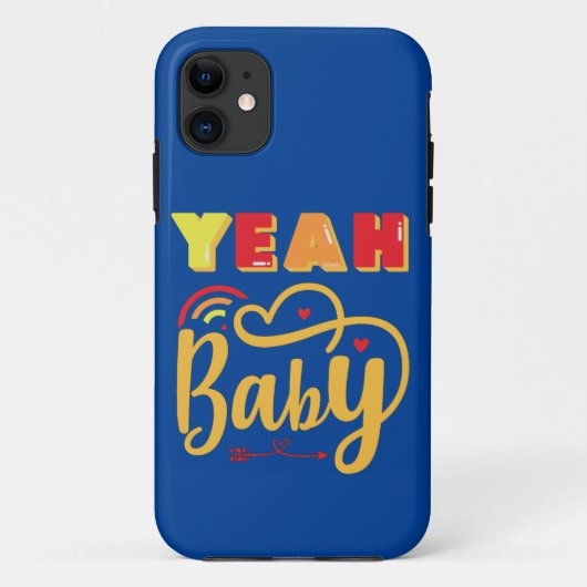 YEAH BABY lustig typografisch Case-Mate iPhone Hülle (Rückseite)