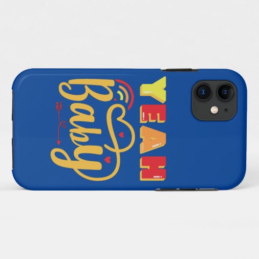 YEAH BABY lustig typografisch Case-Mate iPhone Hülle (Rückseite (Horizontal))