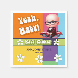 Yeah Baby Retro Baby Dusche Serviette
