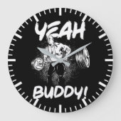Yeah Buddy - Funny Gym Workout Bodybuilding Große Wanduhr (Vorderseite)