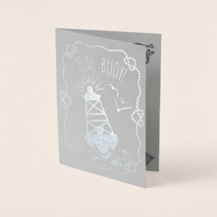 Yeah Buoy Funny Nautical Pub   Happy Birthday Folienkarte