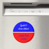 Yeah Clean/Boo Dirty Red/White/Blue Dishwasher Magnet (In Situ (Geschirrspüler))