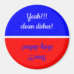 Yeah Clean/Boo Dirty Red/White/Blue Dishwasher Magnet