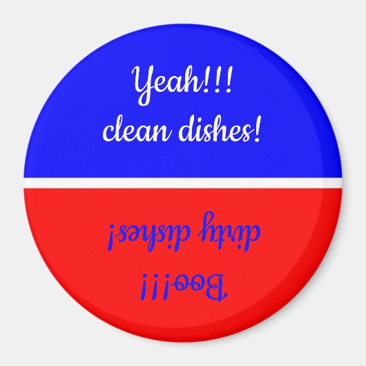 Yeah Clean/Boo Dirty Red/White/Blue Dishwasher Magnet (Vorne)