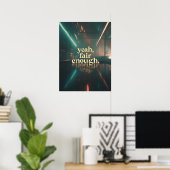 Yeah, Fair Enough Poster - Minimal Moody Quote Art (Heimbüro)