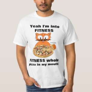 Yeah Im Into Fitness, Funny Cartoon Mustache Cat T-Shirt