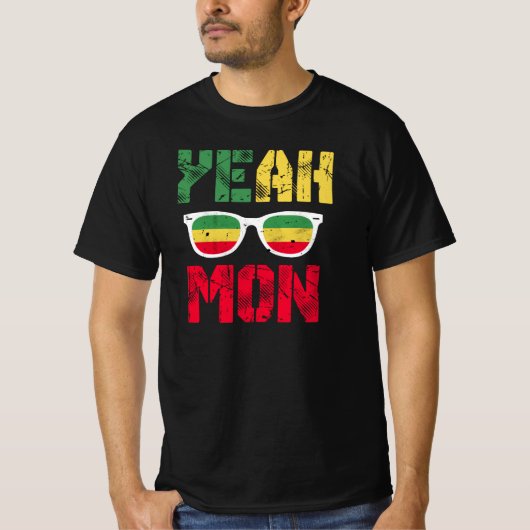 Yeah Mon Jamaican Vacation Jamaica Reggae Rastafar T-Shirt (Vorderseite)