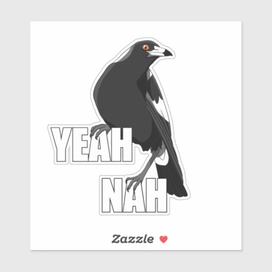 Yeah nah lustige australische Magpie-Aufkleber Aufkleber (Blatt)