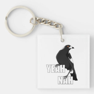 Yeah Nah lustige australische Slang Magpie Schlüss Schlüsselanhänger