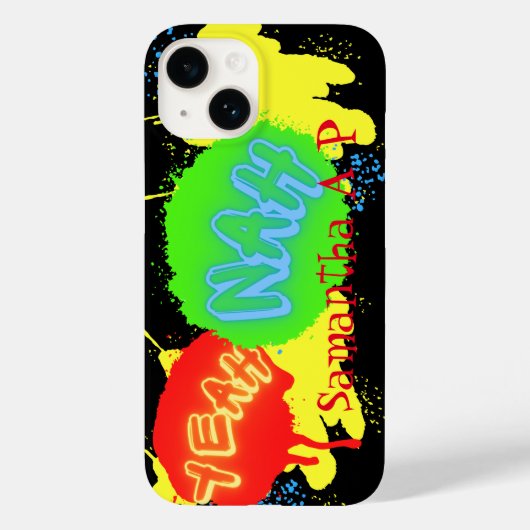 YEAH NAH NZ KIWI SLANG FARBE GRAFFITI STREET ART Case-Mate iPhone HÜLLE (Rückseite)