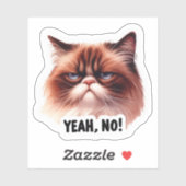 Yeah No Sassy Grumpy Cat Vinyl Aufkleber (Blatt)