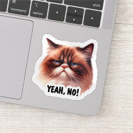 Yeah No Sassy Grumpy Cat Vinyl Aufkleber