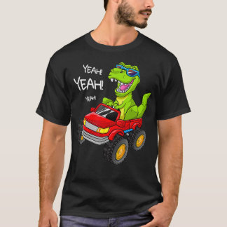 Yeah TRe Monster Truck Birthday Boy Dinosaur Dino T-Shirt