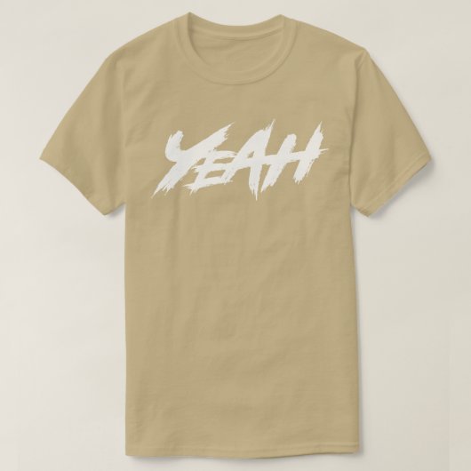 Yeah White Text T-Shirt (Design vorne)