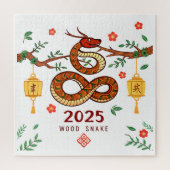 Year 2025 Wood Snake. Chinese horoscope Puzzle (Vertikal)